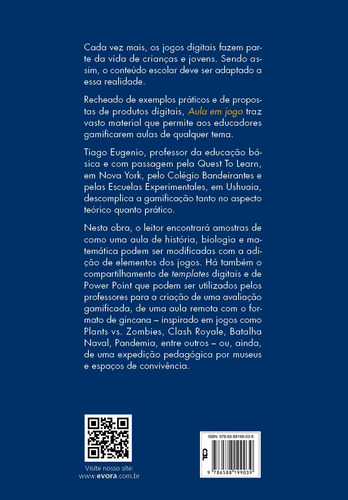 Aula em jogo: Descomplicando a gamificação para educadores, de Eugenio, Tiago. Editorial Editora Évora Eireli - EPP, capa mole em português, 2020