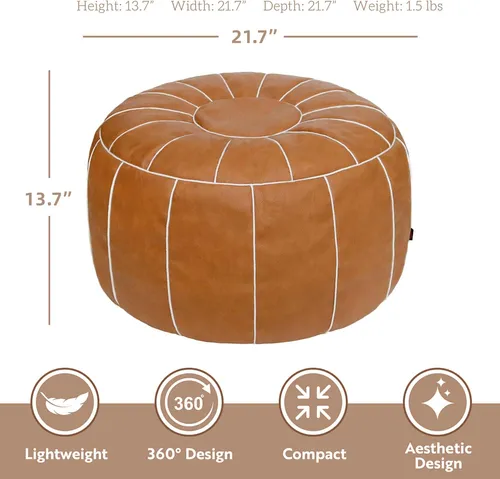 Thgonwid Entrufado Moroccan Moroccan Round Pouf Pour Foot Sh