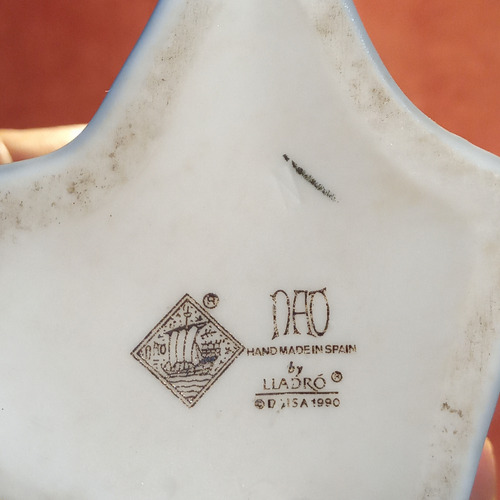 Figura De Porcelana Nao Lladro Antigua Señorita Joven Niña Azul Acero (Usado)
