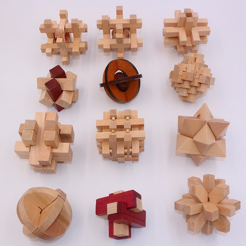 Juegos, 3 Rompecabezas Juguete Iq Puzzle Madera Inteligencia