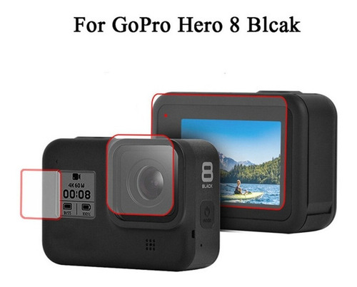 Imagem 4 de 4 de Película Protetora E Capa Silicone Para Gopro Hero 8 Black