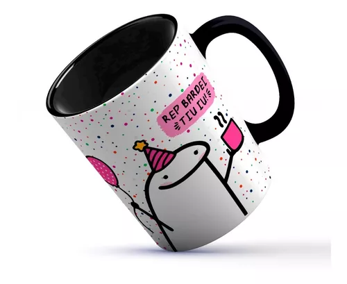 Caneca meme FLORK para amiga aniversariante, aniversário