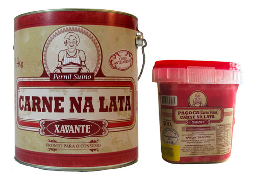 Kit 1 Carne Na Lata 3,4kg + 1 Paçoca De Carne 500grs Xavante