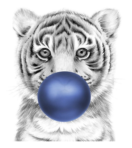 Animales Con Chicle Niños 4 Pzas /marco Plano Decorativo
