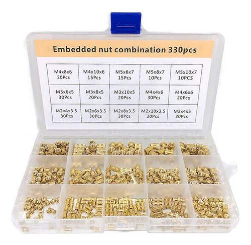 Juego Tuercas Insertadas 330pcs Cobre M2/m3/m4/m5 Laton Ranc