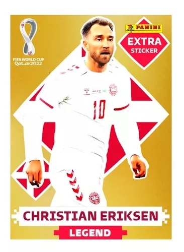 CHRISTIAN ERIKSEN (Dinamarca) - KIT COM AS 4 FIGURINHAS EXTRA LEGENDS -  OURO