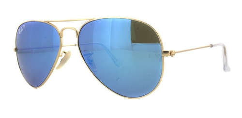 Rayban Aviator 3025 112/4l Blue Flash Azul Espejo Polarizado