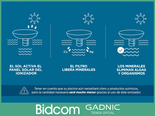 Imagen 5 de 10 de Ionizador Solar Pileta Gadnic Boya Anti Sarro Y Bacterias