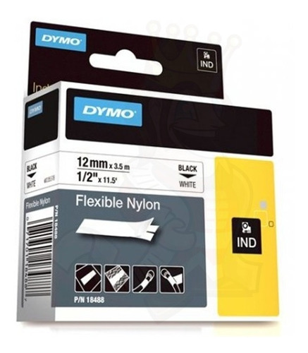 Cinta Dymo Industrial Nylon Flexible 12mm 1/2 In.