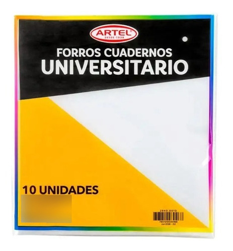Forro Cuaderno Universitario Artel Transparente O Colores.