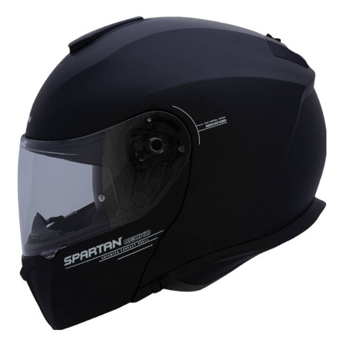Imagen 2 de 6 de Casco Spartan Gecko Abatible Negro Mate