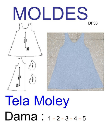 Moldes Para Vestido De Dama Tela Morley.