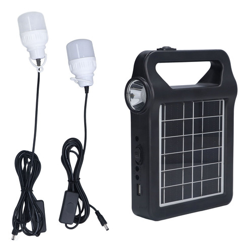 Kit De Iluminación De Panel Solar, Batería Led De Emergencia