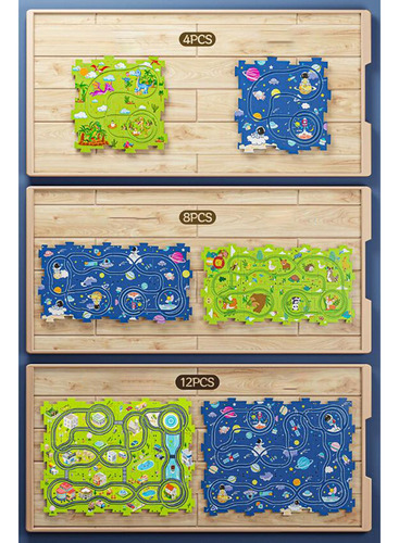 Puzzle Tracks Set Slot Rail 4 Piezas Rompecabezas Dinosaurio