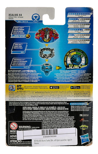 Paquete De Inicio Beyblade Burst Turbo Slingshock Xcalius X4