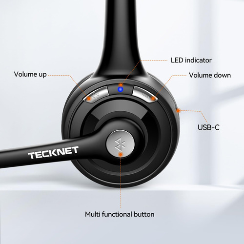 Auriculares Inalámbricos Bluetooth Tecknet Con Micrófono Con