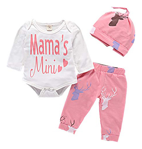 Niño Recién Nacido Niña De Trajes Ciervos Body Top + Pink Le