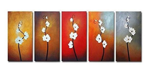 Wieco Arte Grandes Flores De Colores Modernas Obras De Arte