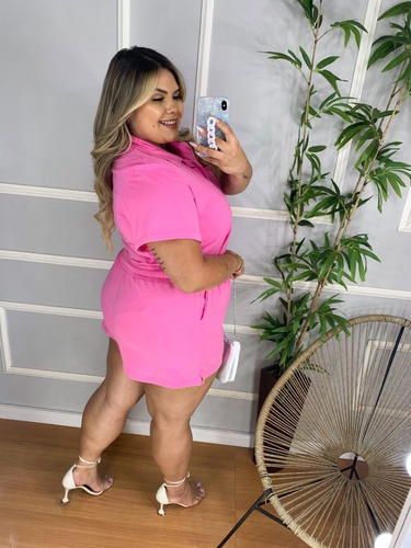 Imagem 5 de 5 de Conjunto Joyce Plus Size 48 Ao 56 Cropped E Shortcolor Block