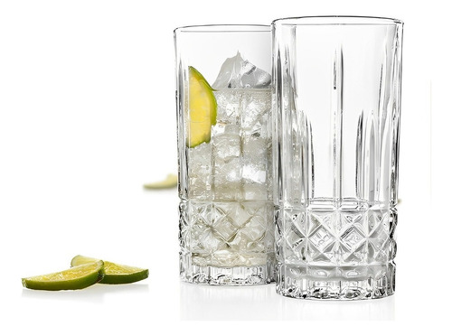 Set 6 Vasos Altos Elegantes 380ml Cocteles Bebida Tragos