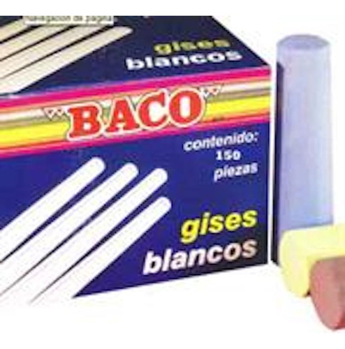 Gises De Color Blanco Baco Caja Con 150 Piezas