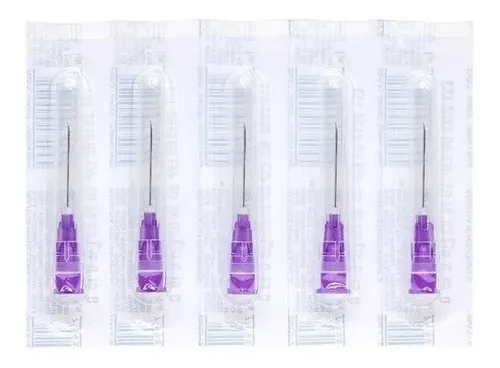 Aguja hipodérmica Anvisa, 24 g x 3/4 (0,55 x 20 mm), C/ 100, volumen al por mayor, capacidad de 0 ml