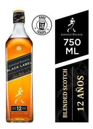  Whisky Johnnie Walker Black Label Botella 750 Ml 