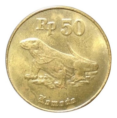 Indonesia 50 Rupias 1995 Dragón De Komodo Id#01