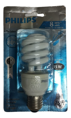 Lampara Bajo Consumo Espiral Philips 15w = 75w E27 Luz Fria