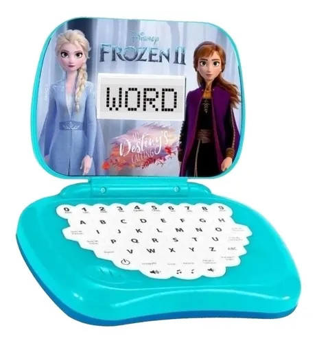 Ordenador portátil infantil Frozen 2, portugués inglés, 19 cm, 8303, color azul
