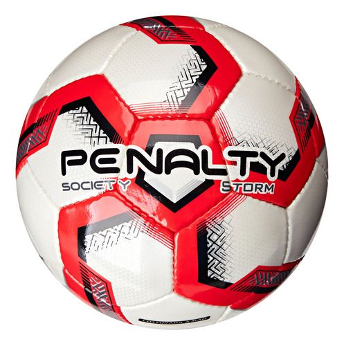 Bola De Futebol Society Storm Xxiii Cor Branco /vermelho/ Preto Penalty