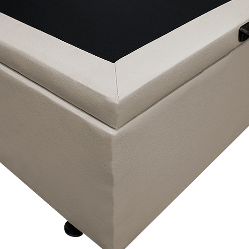 Base Box Baú Cama Casal Queen 158x198 Bipar Liz Sintético Bg Cor Creme