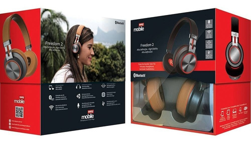 Headphone Easy Mobile Freedom 2 Marrom Fone De Ouvido