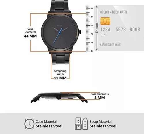 Fossil - Reloj casual de cuarzo, minimalista, de acero inoxidable y delgado  para hombre