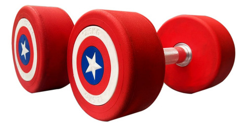  Mancuerna Capitan America De 12.5 Kg (27.55 Lbs) Da0