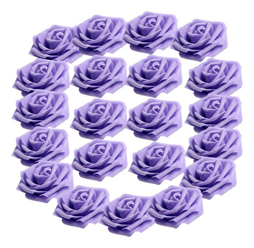 100pcs Espuma Cabeza Foam Flores Artificiales Púrpura