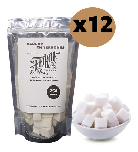 Azúcar En Terrones Pancitos Doy Pack X 250 Gramos Frikaf X12