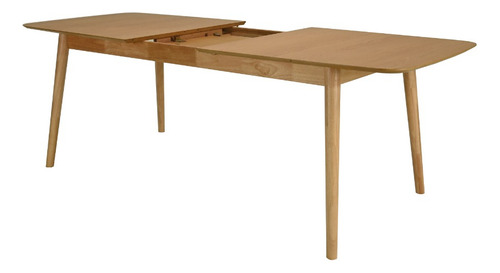 Juego De Comedor Extensible Cali De Madera Con 6 Sillas Diseño de la tela de las sillas Gris Claro - Roble