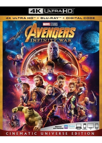 Blu Ray 4k Ultra Hd Avengers Infinity War Marvel Dc 