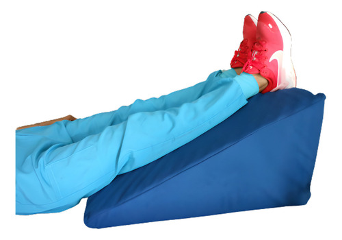 Kit 2 Almohadas Cojín De Cuña Mediana De Espuma Anti Reflujo Color Azul