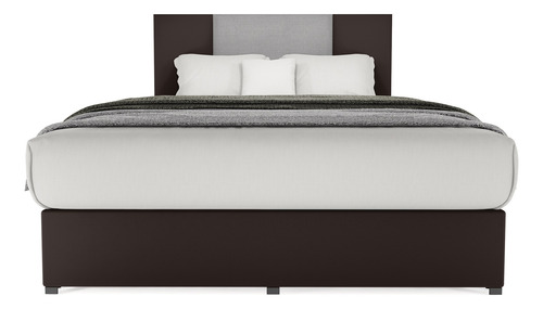 Cama Recamara - Base Box Cabecera Roma Chocolate Queen Size