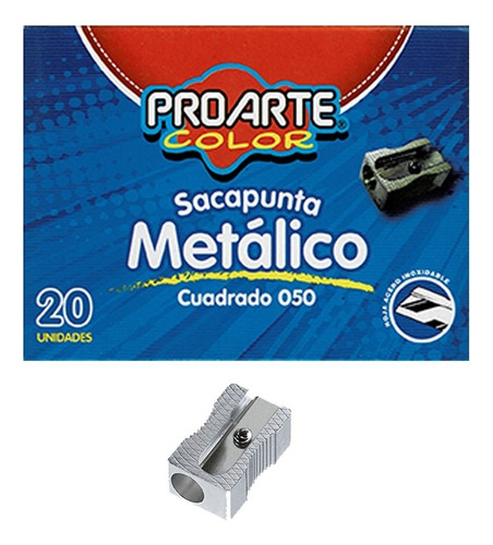 Sacapuntas Metálico Cuadrado Caja 20 Uni. Proarte