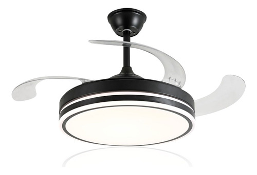 Ventilador De Techo 3 Tonos De Luz 6 Velocidades Negro Jwj
