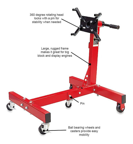 Soporte De Motores Plegable 1500lbs/680kg (4 Ruedas)