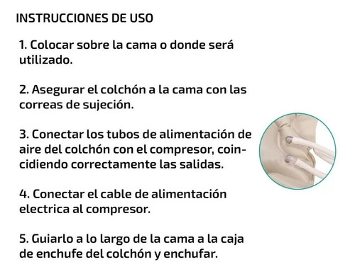 Imagen 8 de 10 de Colchon Antiescaras Hospitalario Con Compresor