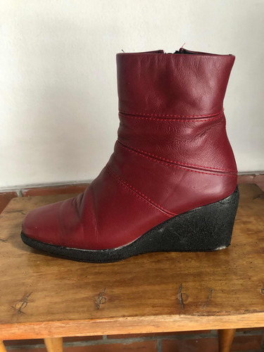 Botas Cuero Bordó Talle 37