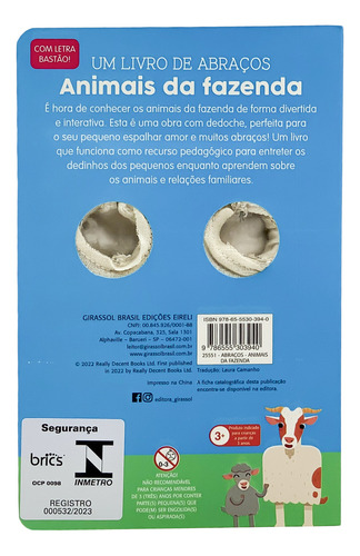 Um Livro De Abraços - Animais Da Fazenda, De Really Decent Books Ltd.. Editora Girassol, Capa Dura Em Português