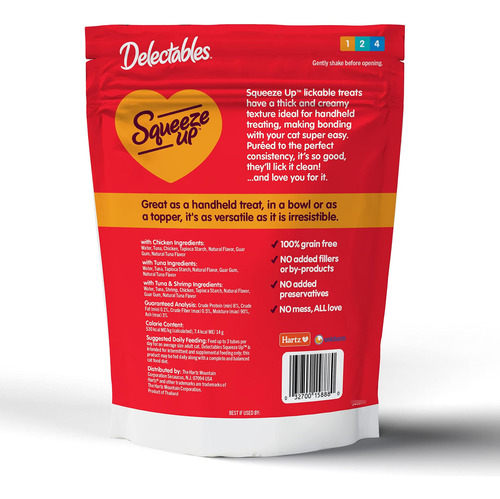Hartz Delectables Squeeze Up AtĂșn Y Camarones 24 Unidades