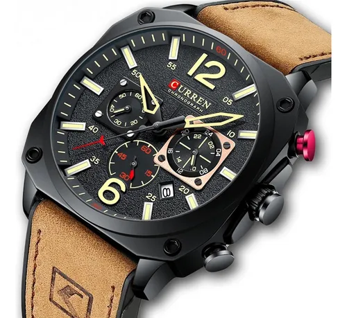 Reloj Curren 8398 En Cuero Hombre Cronos Funcionales Lujo