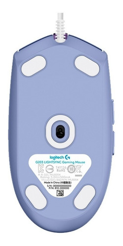 Imagen 3 de 8 de Mouse gamer de juego Logitech G Series Lightsync G203 lila